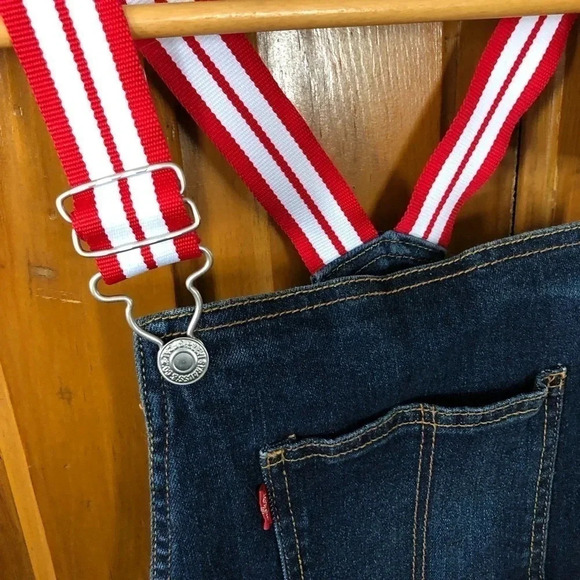 Host Pick! LEVI’S Denim Overalls with  Red and White Straps - Picture 5 of 13